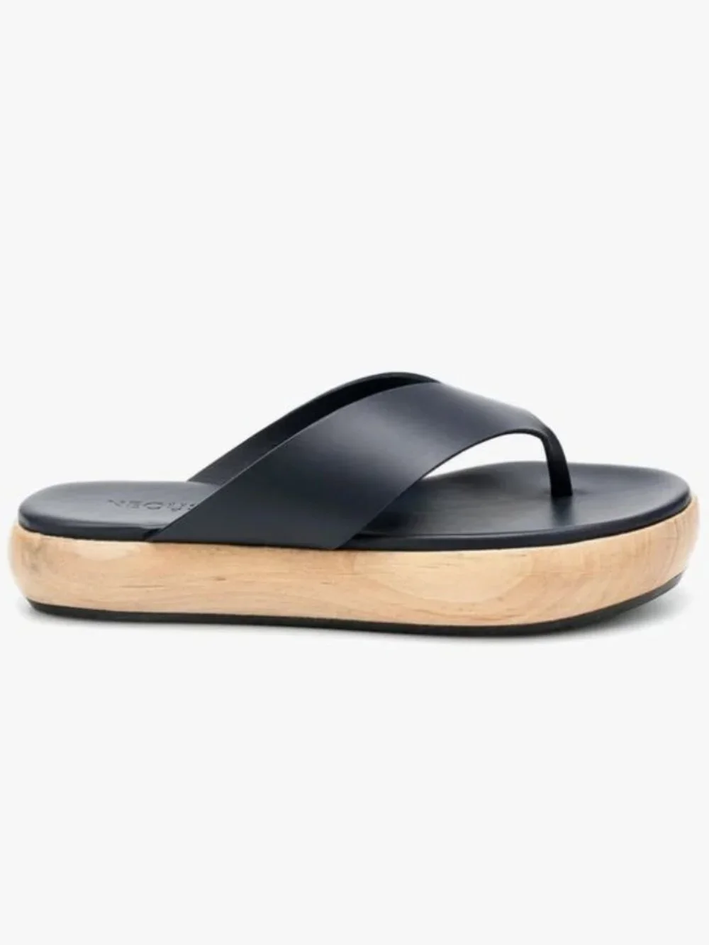 NEOUS Eryncina navy wood flatform sandal - Picture 3 of 5